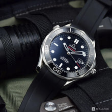  Bracelet caoutchouc pour OMEGA® Seamaster Diver 300M Co-Axial 41mm Black Ceramic bracelets en caoutchouc ZEALANDE Black Brushed Classic