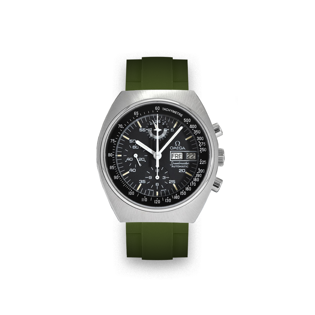 22mm Straight Rubber Strap for Omega® Speedmaster AK Mark 4,5