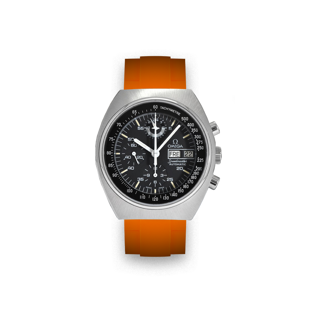 22mm Straight Rubber Strap for Omega® Speedmaster AK Mark 4,5