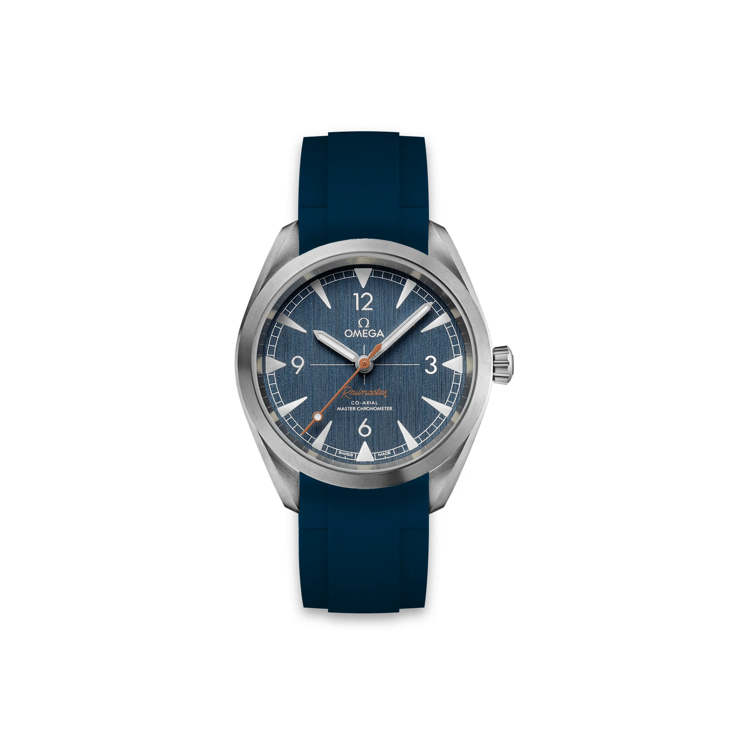 Rubber Strap for OMEGA® Seamaster Railmaster Co-Axial 40mm Blue