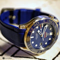 Rubber Strap for OMEGA® Seamaster Diver 300M Co-Axial 41mm Blue Ceramic