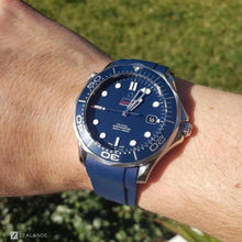  bracelet en caoutchouc pour OMEGA® Seamaster Diver 300M Co-Axial 41mm Blue Ceramic