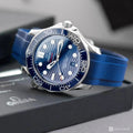 bracelet en caoutchouc pour OMEGA® Seamaster Diver 300M Co-Axial 42mm Blue Ceramic