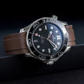 bracelet en caoutchouc pour OMEGA® Seamaster Diver 300M Co-Axial 42mm Black Ceramic bracelets en caoutchouc ZEALANDE Brown Brushed Classic