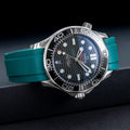 Rubber Strap for OMEGA® Seamaster Diver 300M Co-Axial 42mm Black Ceramic Rubber Straps ZEALANDE Green Brushed Classic
