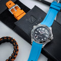 bracelet en caoutchouc pour OMEGA® Seamaster Diver 300M Co-Axial 42mm Black Ceramic bracelets en caoutchouc ZEALANDE Miami Blue Brushed Classic