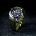 Rubber Strap for OMEGA® Seamaster Diver 300M Co-Axial 42mm Black Ceramic Rubber Straps ZEALANDE Khaki Brushed Classic