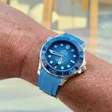  Bracelet caoutchouc pour OMEGA® Seamaster Diver 300M Co-Axial 42mm Summer Blue