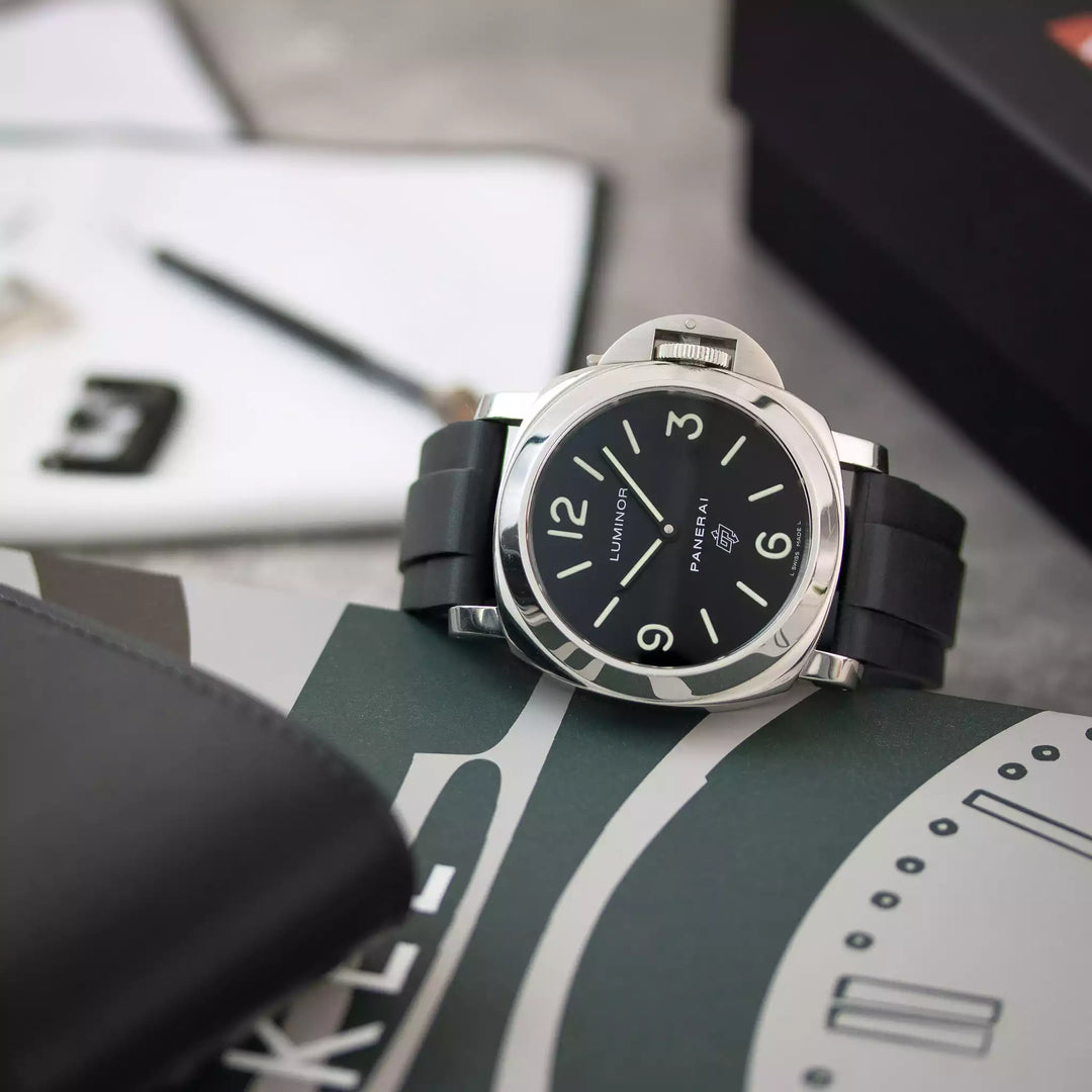 Straight Rubber Strap For Panerai Luminor Base Logo