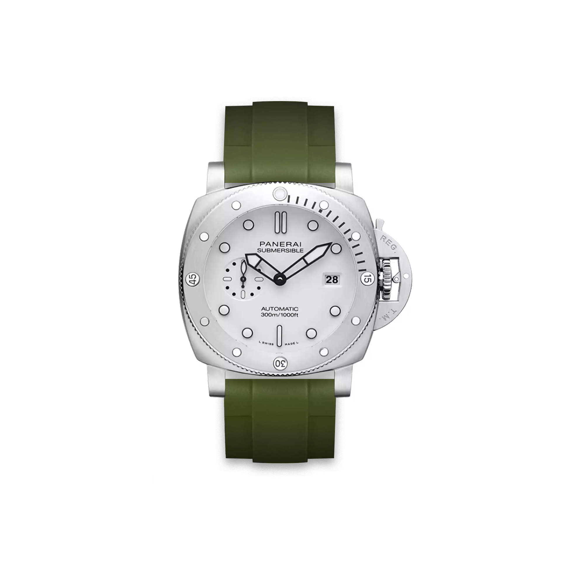 Straight Rubber Strap Panerai Submersible QuanrantaQuattro White
