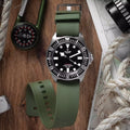 22mm wide Single Pass Rubber Strap for Tudor Pelagos FXD Black Dial