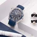 bracelet en caoutchouc pour OMEGA® Seamaster Planet Ocean 600M Co-Axial 43,5mm Blue bracelets en caoutchouc ZEALANDE Blue Brushed 
