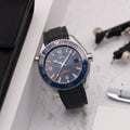 bracelet en caoutchouc pour OMEGA® Seamaster Planet Ocean 600M Co-Axial 43,5mm Bleu bracelets en caoutchouc ZEALANDE Noir Brossé 