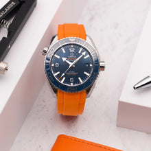  bracelet en caoutchouc pour OMEGA® Seamaster Planet Ocean 600M Co-Axial 43,5mm Bleu bracelets en caoutchouc ZEALANDE Orange Brushed 