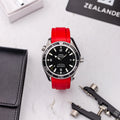 bracelet en caoutchouc pour OMEGA® Seamaster Planet Ocean 42mm (calibre 2500) bracelets en caoutchouc ZEALANDE Red Brushed Classic