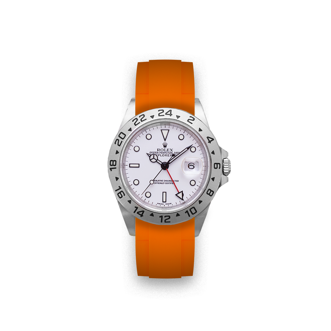 Rubber Strap for Rolex® Explorer II 16570 with deployant buckle