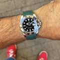 Rubber Strap for ROLEX® GMT (5 Digits) Rubber Straps with tang buckle ZEALANDE Green Brushed Classic