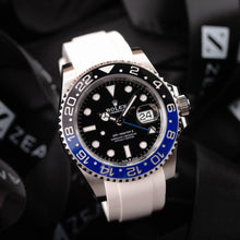  Rubber Strap for ROLEX® GMT BLNR "Batman" (6 Digits) Rubber Straps with tang buckle ZEALANDE White Brushed Classic