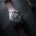 Rubber Strap for ROLEX® GMT (6 Digits) Rubber Straps with tang buckle ZEALANDE Brown Brushed Classic