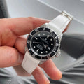 Rubber Strap for ROLEX® Sea-Dweller (5 Digits) Rubber Straps with tang buckle ZEALANDE White Brushed Classic