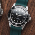 Rubber Strap for ROLEX® Submariner Without Date (5 DIGITS) Rubber Straps with tang buckle ZEALANDE Green Brushed Classic