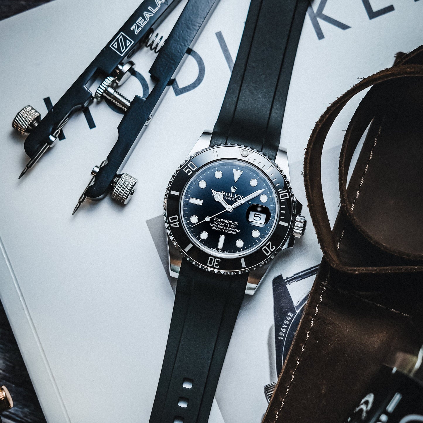Rubber Strap for ROLEX® Submariner With Date in 41mm (since september 2020) Rubber Straps with tang buckle ZEALANDE 