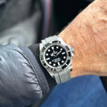 bracelet en caoutchouc pour ROLEX® Submariner Sans date (6 chiffres jusqu'à août 2020) Pour boucle déployante bracelets en caoutchouc avec boucle déployante ZEALANDE Grey 4 Links & 4 Links 