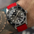 Straight Rubber Strap For Seiko Prospex SPB143 Rubber Straps ZEALANDE Red Brushed Classic