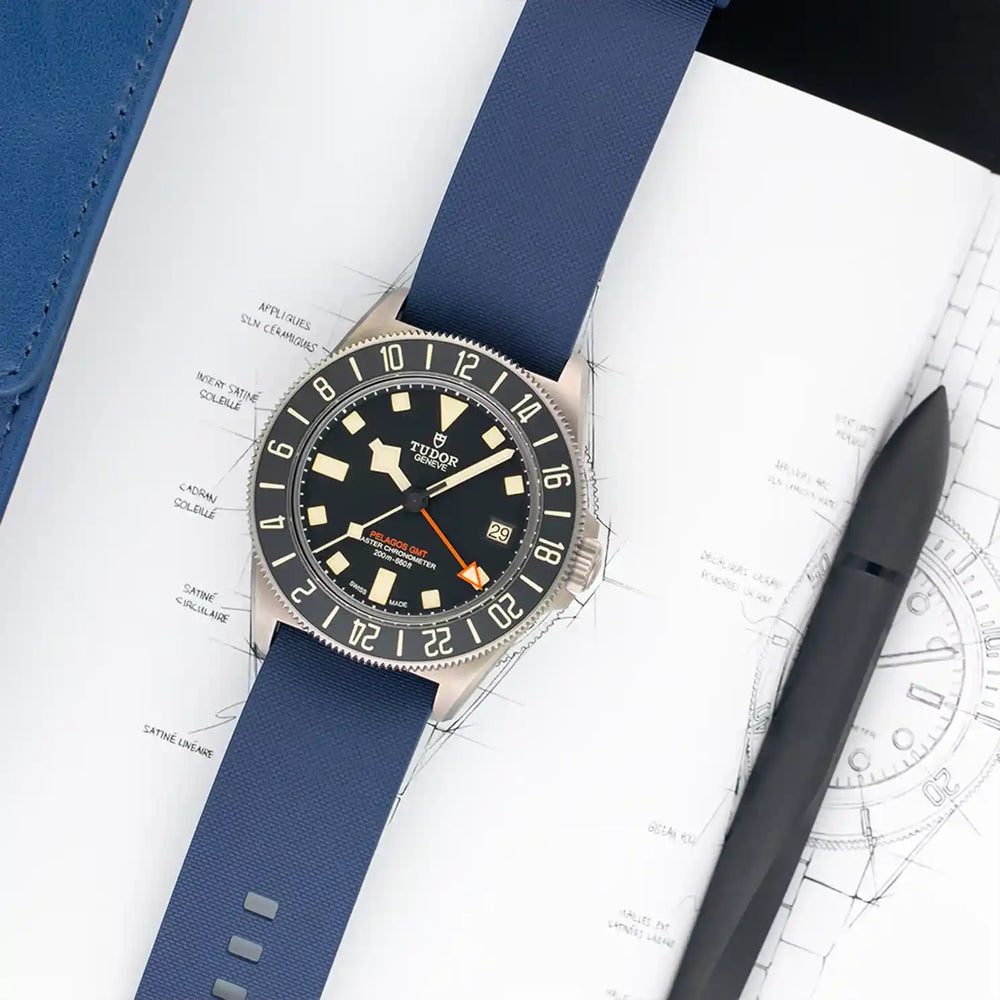 Leather Strap Peagos Titanium Executive Bracelet (for The Tudor