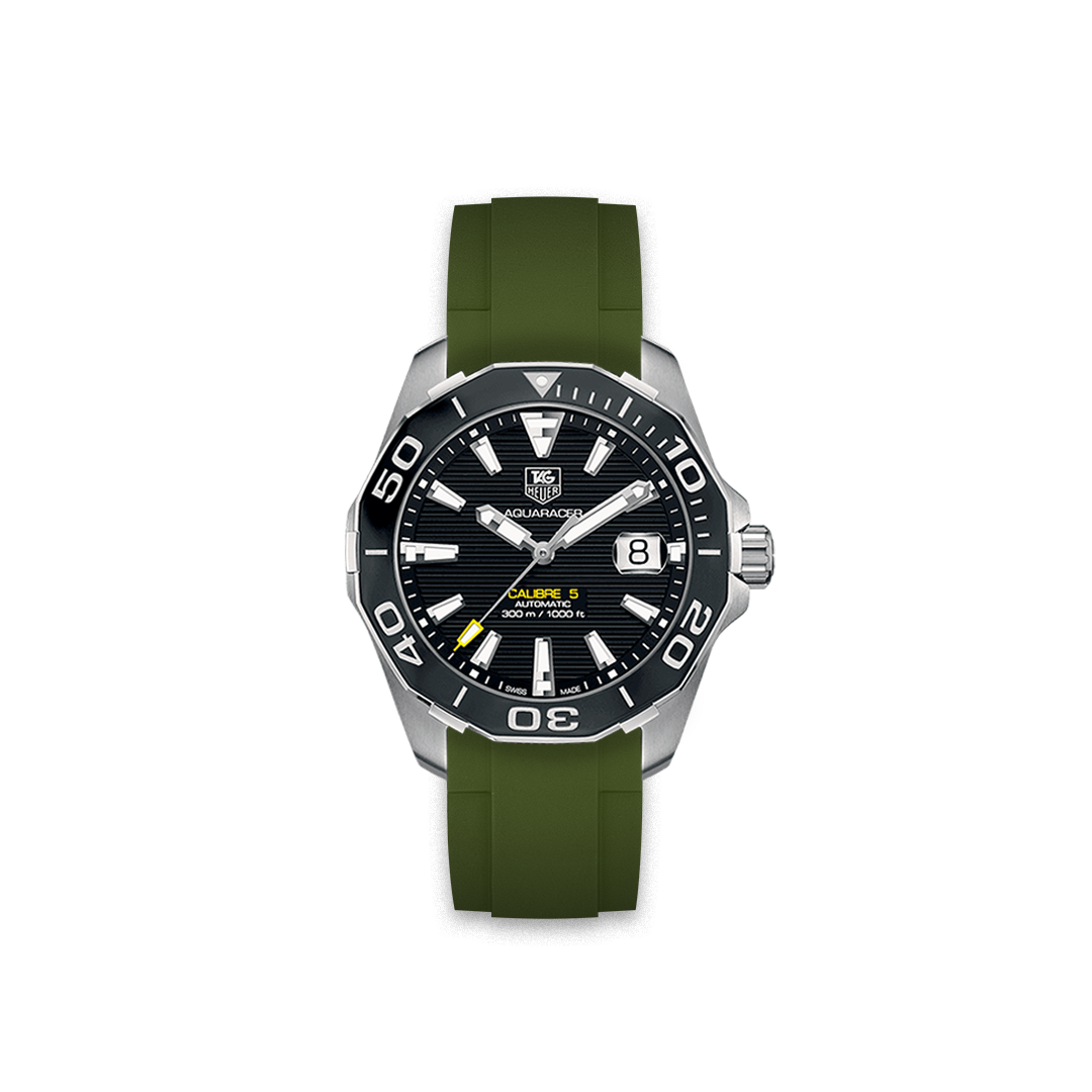 Rubber Strap for Tag Heuer Aquaracer Calibre 5 Black Bezel Rubber Strap for Tag Heuer Aquaracer Calibre 5 Black Bezel