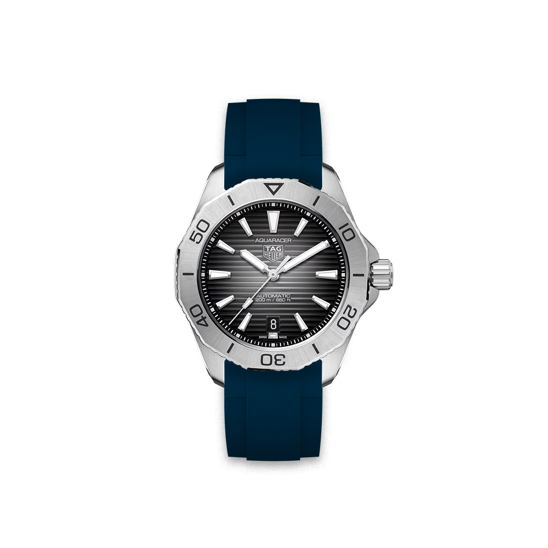 Rubber Strap Tag Heuer Aquaracer Proffessional 200 Date Black