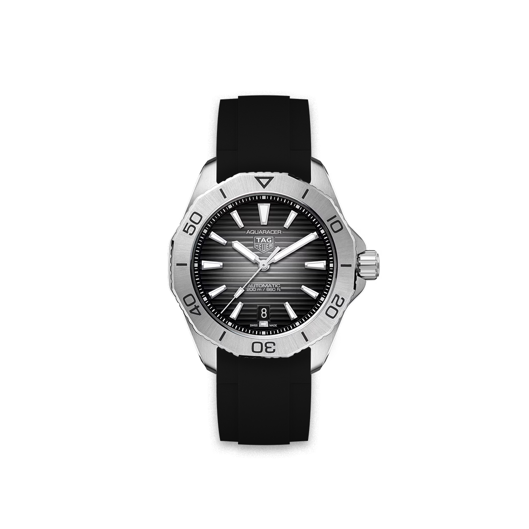 Rubber Strap Tag Heuer Aquaracer Proffessional 200 Date Black