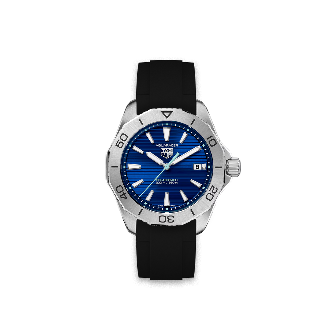 Rubber Strap Tag Heuer Aquaracer Pro 200 Solargraph Blue WBP1113