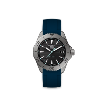 Rubber Strap Tag Heuer Aquaracer Pro 200 Solargraph Black Titane