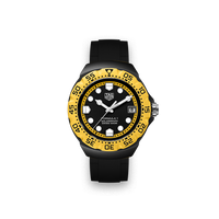 GeradesKautschukband für Tag Heuer® Formula 1 Solargraph Schwarz und Gelb