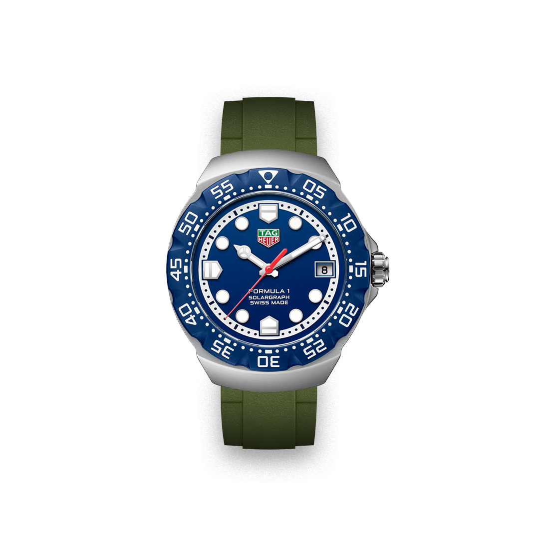 Straight Rubber Strap for Tag Heuer® Formula 1 Solargraph Blue Straight Rubber Strap for Tag Heuer® Formula 1 Solargraph Blue