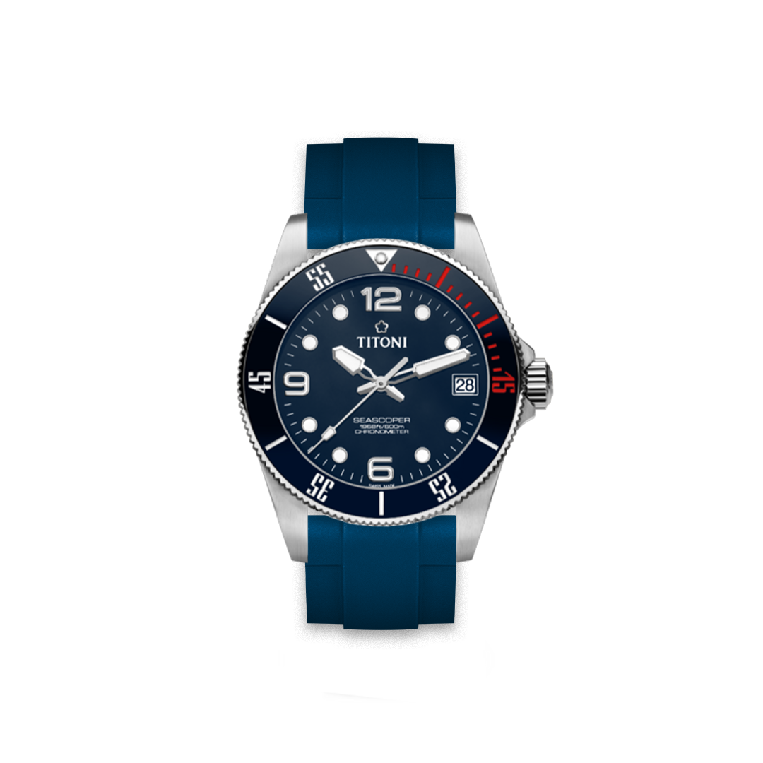 Straight Rubber Strap For Titoni Seascoper 600 - ZEALANDE Straight Rubber Strap For Titoni Seascoper 600 - ZEALANDE