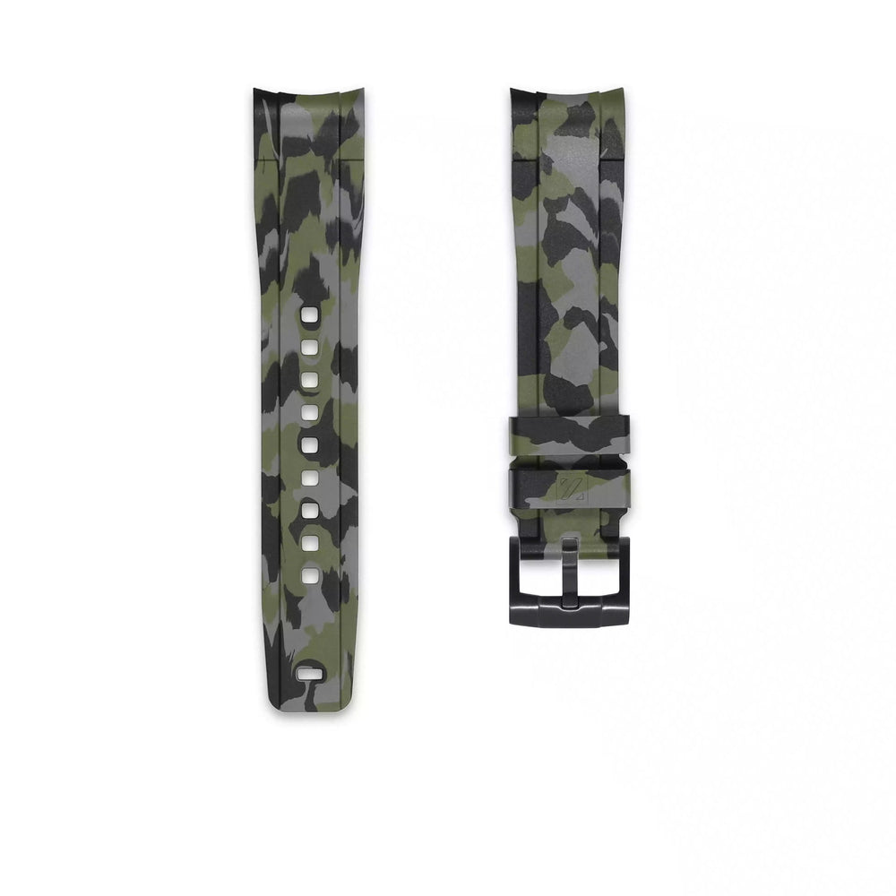 
                  
                    Rubber Strap for OMEGA® Seamaster Railmaster Co-Axial 40mm Blue Rubber Straps ZEALANDE Forest Camo'Z PVD Black Classic
                  
                