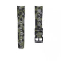 Rubber Strap for OMEGA® Seamaster Railmaster Co-Axial 40mm Blue Rubber Straps ZEALANDE Forest Camo'Z PVD Black Classic