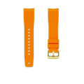 bracelet en caoutchouc pour TAG HEUER® Aquaracer Calibre 5 Lunette Bleue en 41mm (Ref : WAY211X & WAY111X) bracelets en caoutchouc ZEALANDE Orange Gold Classic