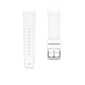 22mm Universal gerade Kautschukarmband Gummibänder ZEALANDE Weiß gebürstet Klassisch