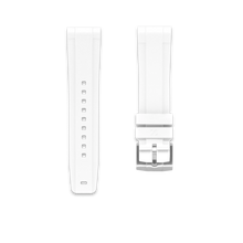  22mm Universal Straight Rubber Strap bracelets en caoutchouc ZEALANDE White Brushed Classic