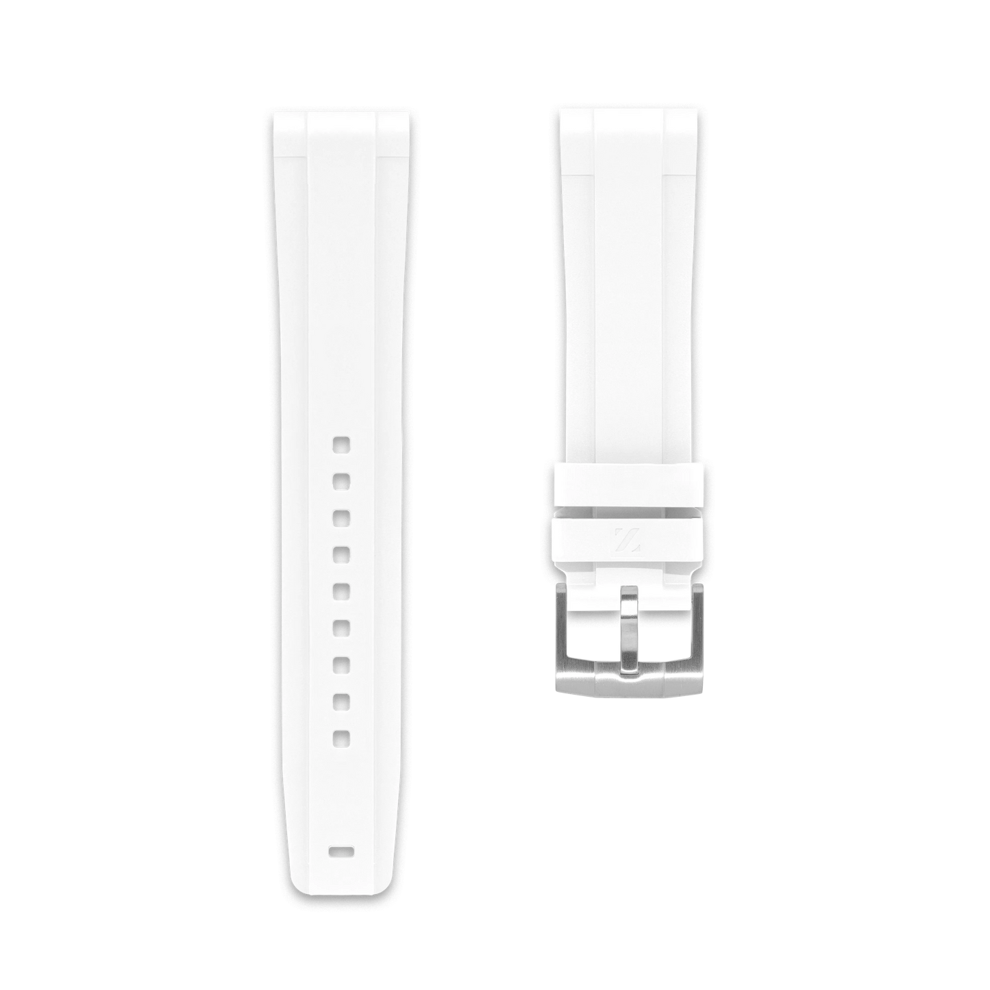 22mm Straight Rubber Strap for Omega Rubber Straps ZEALANDE White Brushed Large