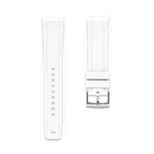  22mm Straight Rubber Strap for Omega bracelets en caoutchouc ZEALANDE White Brushed Large