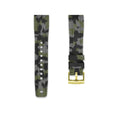 Straight Rubber Strap For Tag Heuer® Carrera (20mm) Rubber Straps ZEALANDE Forest Camo'Z Gold Classic