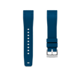 Gerade Kautschukarmband für ROLEX® DateJust (4&5 Ziffern) Kautschukarmbänder mit Dornschließe ZEALANDE Blau Gebürstet Klassisch