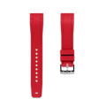 20mm Straight bracelet en caoutchouc Pour Omega® bracelets en caoutchouc ZEALANDE Red Polished Large