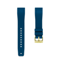 Straight Rubber Strap for ROLEX® DateJust (4&5 Digits) Rubber Straps with tang buckle ZEALANDE Blue Gold Large