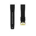 Straight Rubber Strap for ROLEX® DateJust (4&5 Digits) Rubber Straps with tang buckle ZEALANDE Black Gold Classic