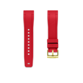 20mm Straight Rubber Strap For Omega® Rubber Straps ZEALANDE Red Gold Classic